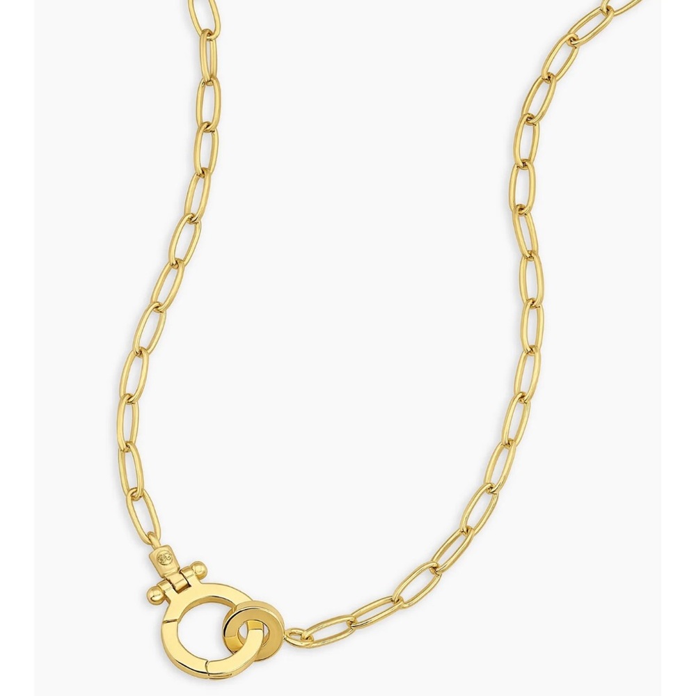 Gorjana Parker 18” 18K Gold Plated Paperclip Chain Elegant Layering Necklace